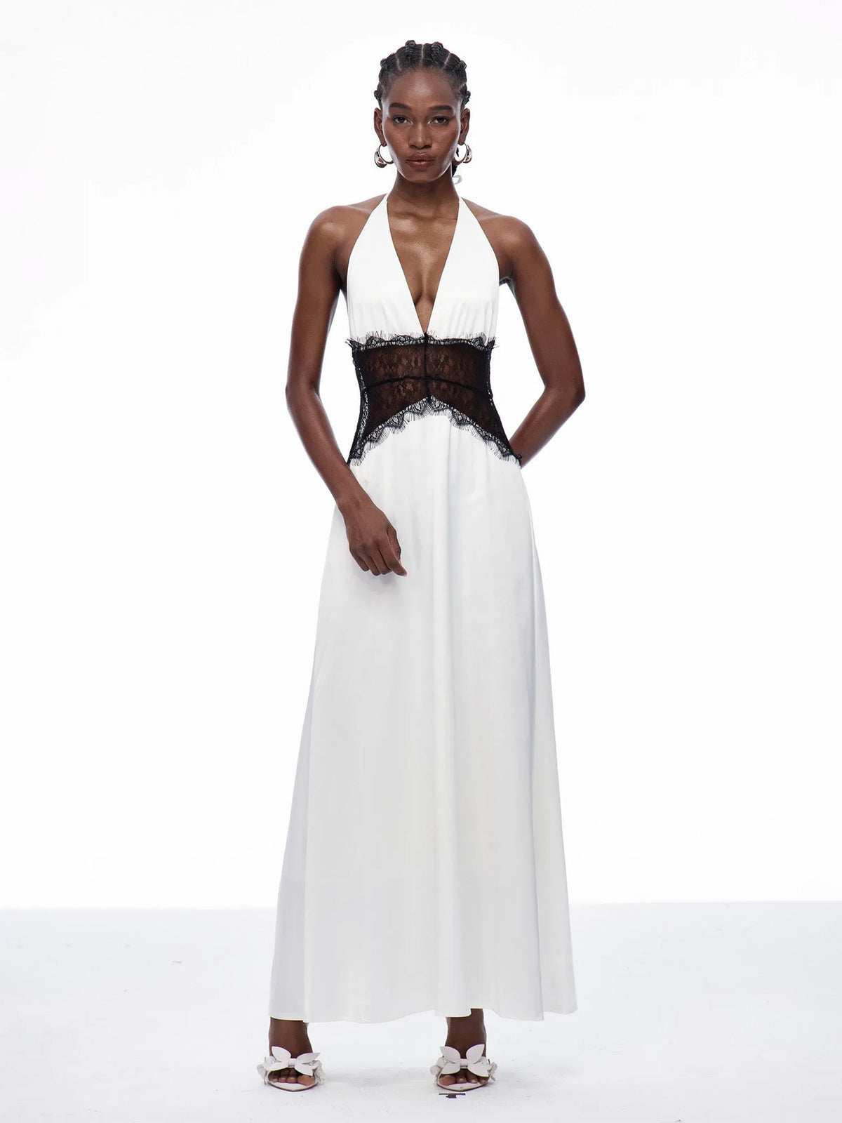 Polka Dot Satin Halter Dress – Going Out Dress