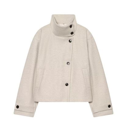 Women's Stand Collar Long Sleeve Jacket