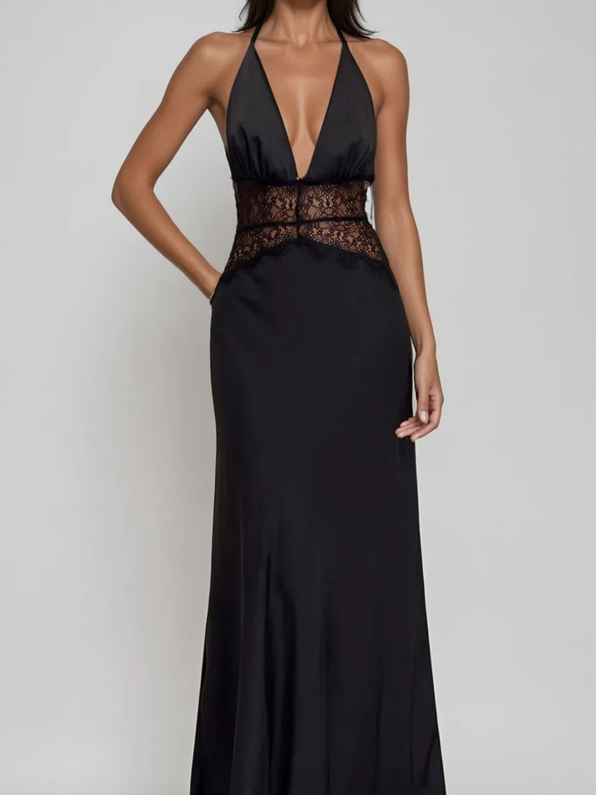 Polka Dot Satin Halter Dress – Going Out Dress