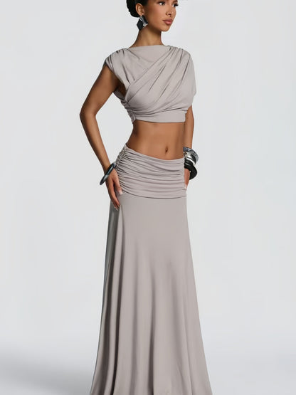 Relaxed Elegant Women Sleeveless Top Skirt Set