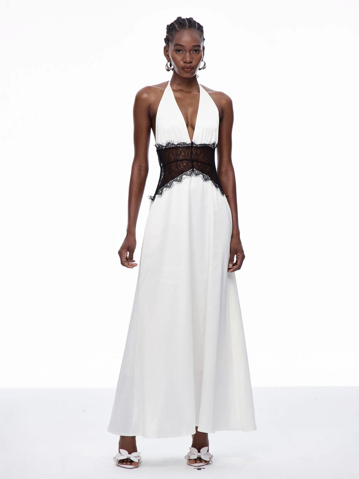 Polka Dot Satin Halter Dress – Going Out Dress