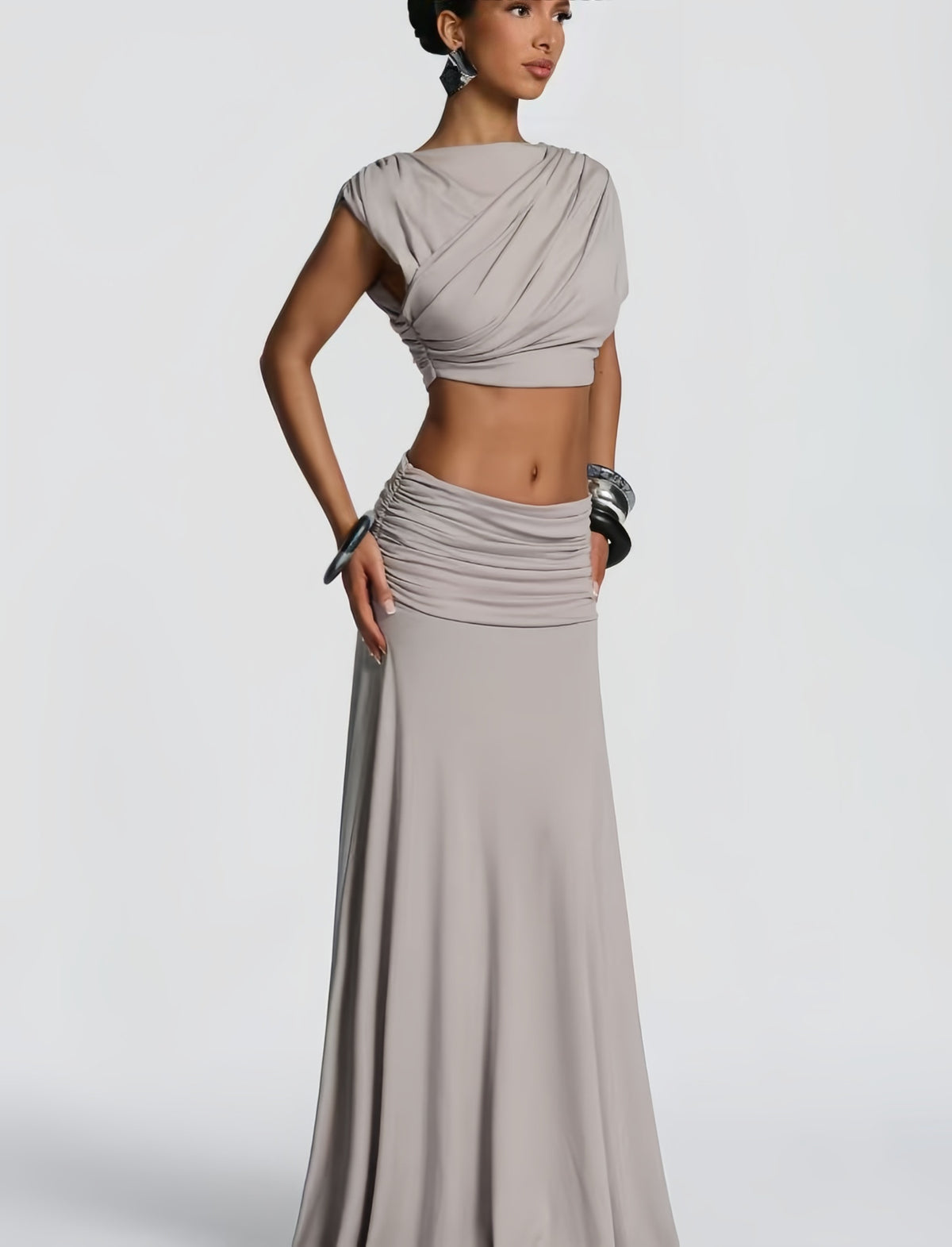 Relaxed Elegant Women Sleeveless Top Skirt Set
