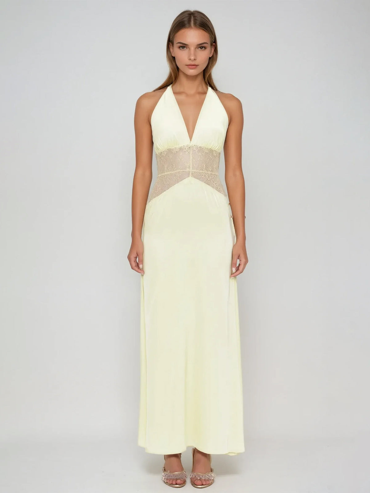 Polka Dot Satin Halter Dress – Going Out Dress